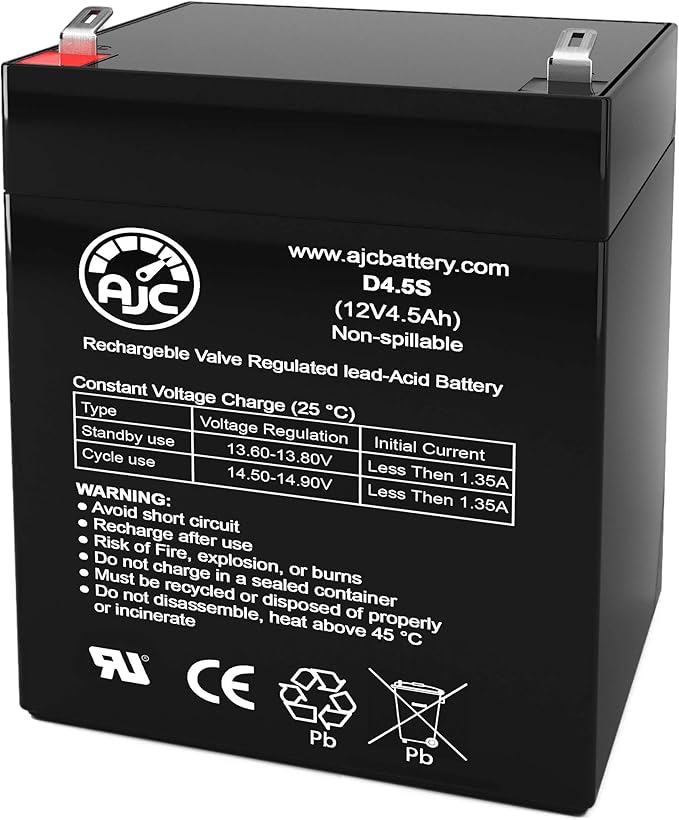 AJC Battery Compatible with Kung Long WP4.5-12 12V 4.5Ah UPS Battery