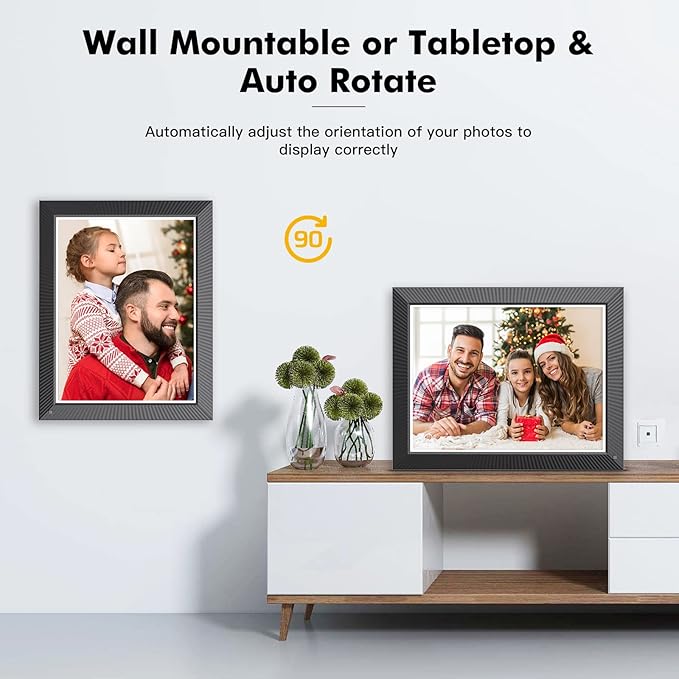 Large Digital Picture Frame 16.2-inch Digital Photo Frame - 32GB Wireless Digital Frame with Touchscreen, Auto Rotate, Wall Mountable, Motion Sensor, Send Photos via Email App Instantly, Warmful Gift