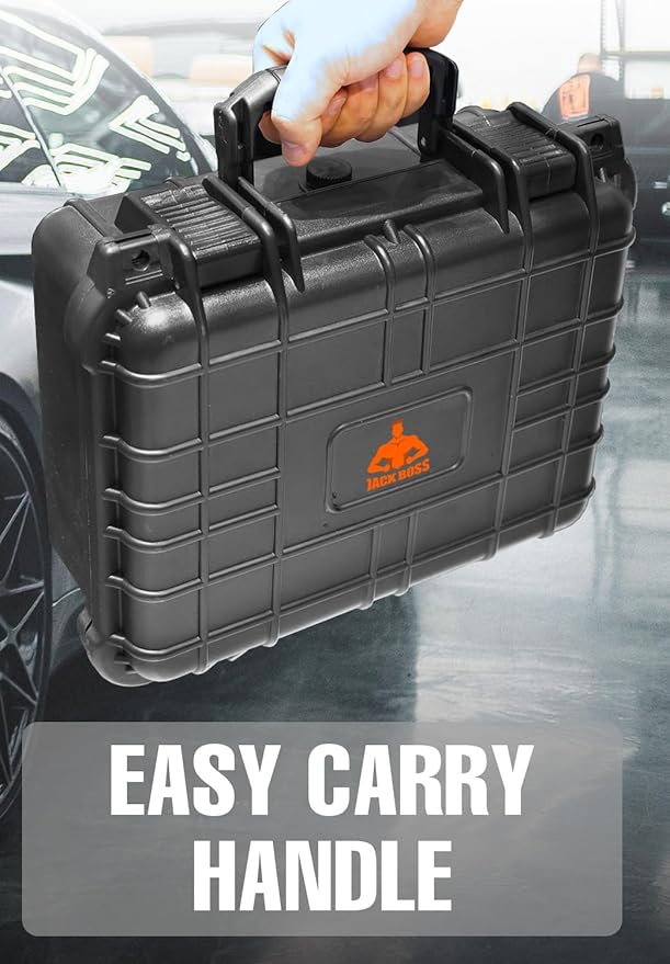 14x 11.5x 6.5 Inch Hard Case, Portable Weather Waterproof Protective Camera Case with Customizable Foam, Fit Use of Drones, Camera, Equipments, Black，upgraded