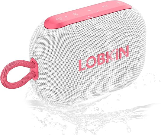 LOBKIN Portable Bluetooth Speaker,IP67 Waterproof 360°Immersive Sound Built in Mic 10W Loud Sound All Day Playtime Wireless Stereo Pairing,Bluetooth 5.4 Small Wireless Speaker for Home/Outdoors/Travel
