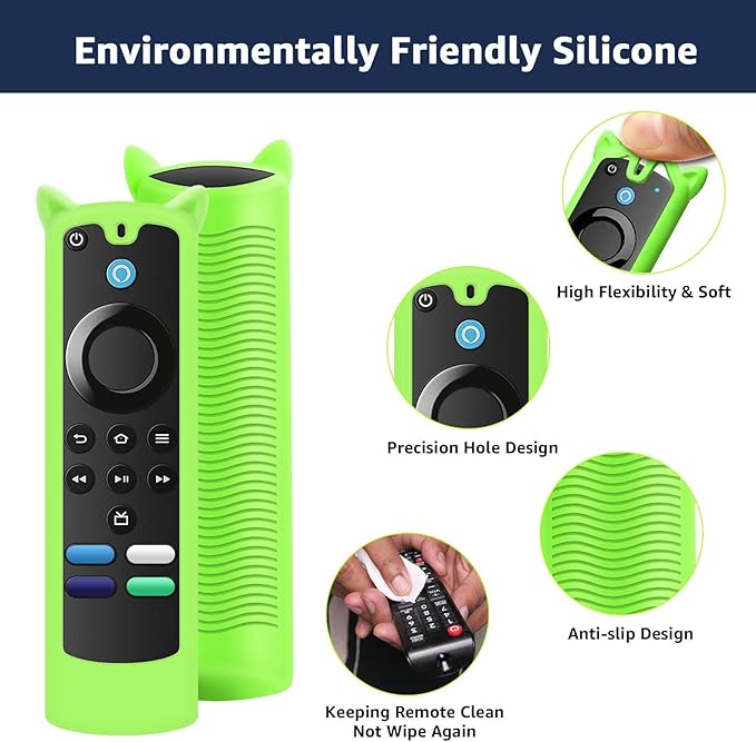 3 Packs Protective Remote Cover Case, Silicone Sleeve Remote Control Cover Glow in The Dark with Lanyard(Glow Green & Glow Purple & Sky Blue)