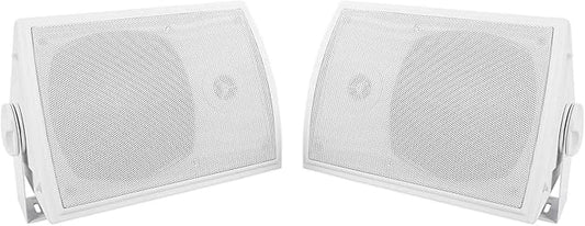 Rockville Pair HP5S 5.25" Outdoor/Indoor Home Theater Speakers w/Swivel Bracket, White