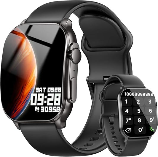 Smart Watches for Women Men, 2.01" AMOLED Curved Display Smart Watch with 100+ Workout Modes, Precision Motion Algorithm, Bluetooth Call & Text, Health, Fitness Tracker, Alexa Built-in IP68 Waterproof