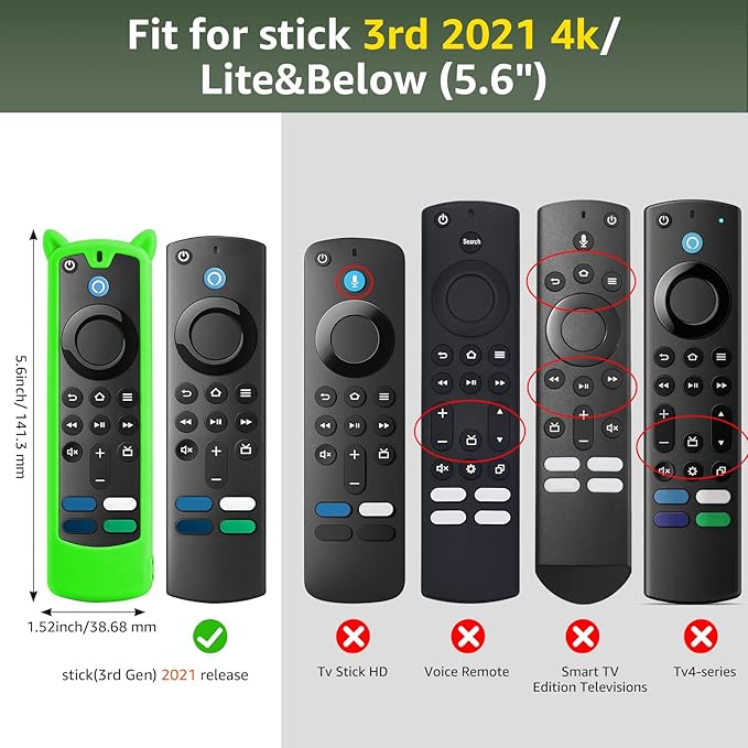 (3 Pack) Wevove Soft Protective Remote Cover,Shockproof Anti-Slip Silicone Protective Case with Lanyard Glow in The Dark (Glow Yellow&Blue&Green)