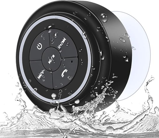 Shower Speaker Bluetooth Waterproof, Portable Wireless Waterproof Speaker for Pool, Floating IP67 Bathroom Speakers with Suction Cup for Camping Beach Party, Electronic Gifts, Hands-Free