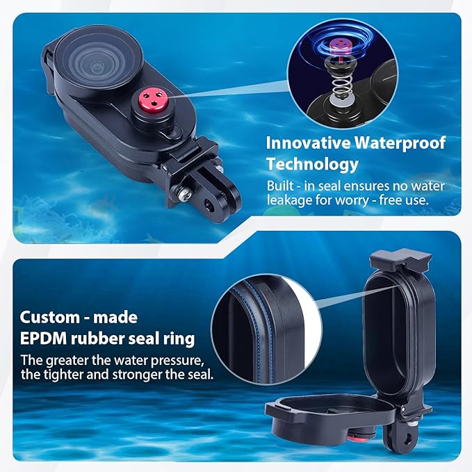 Aluminum Waterproof Case for Insta360 Go3 Go3s 80M Deep Waterproof Camera Housing with Dual Interface for Insta360 Go3 Go3s (63091)