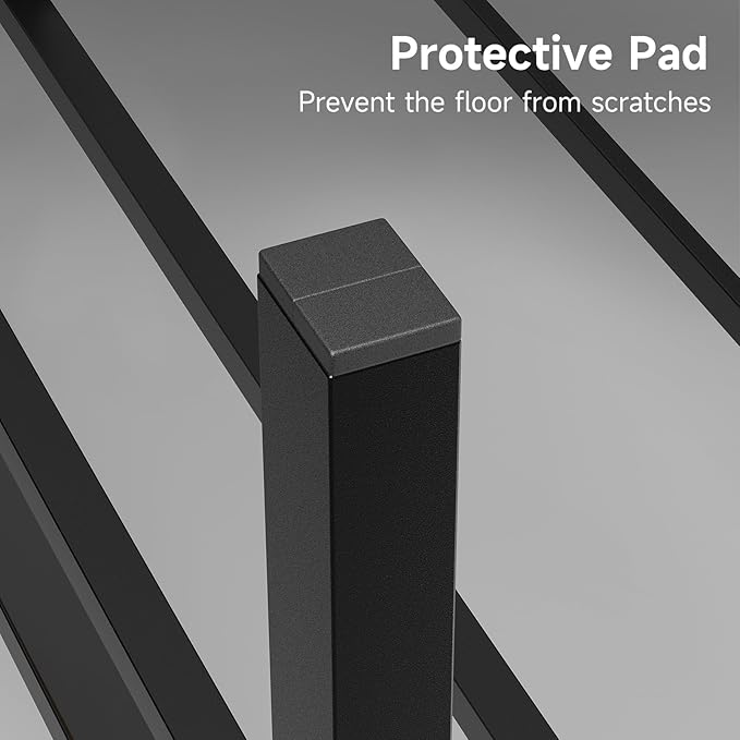 Z-hom Upgraded King Size Bed Frame, Heavy Duty Metal Sturdy King Bed Frame with Modern Wood Headboard & Footboard, Stable Platform Bed Furniture Bed Storage, No Noise, No Box Springs, Black