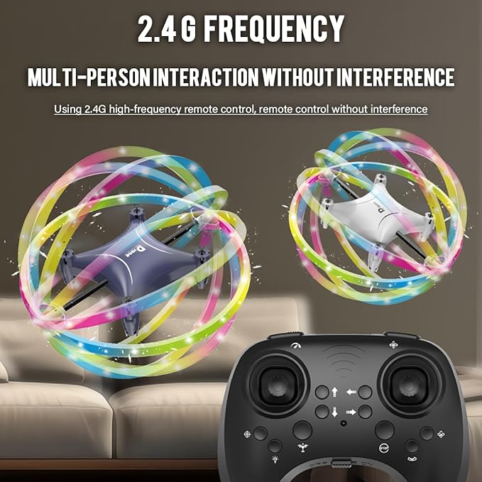 Small Remote Control Drone Quadcopter, 360 Degree Flip LED Light, 90 Degree Circle Flight, 8-12 Years Old Children's toy Mini Drone Christmas Gift