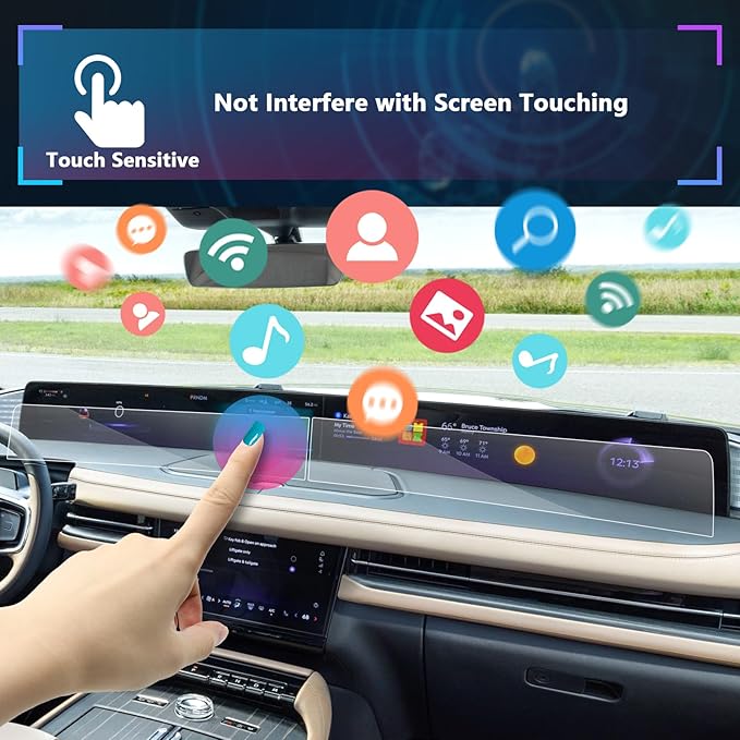 SXCY 4PCS for 2025 Lincoln Navigator Screen Protector [Nano, Front Display Apart] for Lincoln Navigator Accessories 2025 Navigator Display Screen