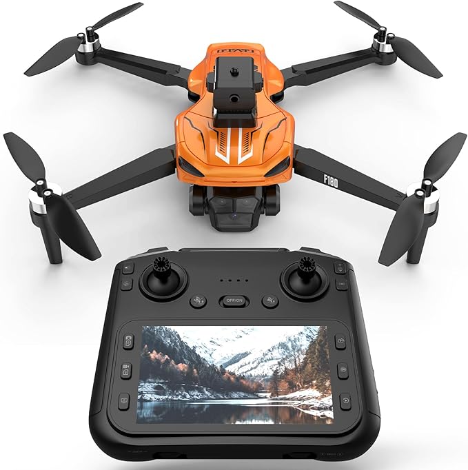 GPS Drone with 4K Camera 4.5" LCD RC Screen for Adults,Follow me Drone Professional Auto Return Home Circle Fly,Smart Obstacle Avoidance for Beginners Optical Flow Positioning,Portable,under 249g