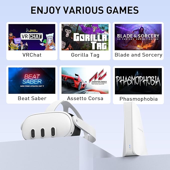 VR Router Replace Link Cable Compatible with Meta Quest 3S/3/2/Pro, PC-VR Streaming Air Link AX1500 WiFi6, Wireless Stable and Fast (Puppis S1 Lite)