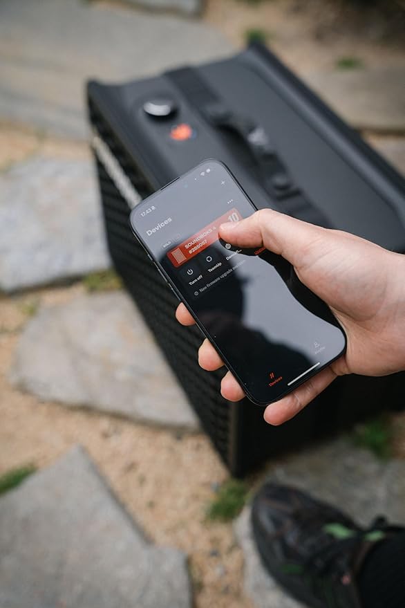 SOUNDBOKS Go - Portable Bluetooth Speaker - USB-C Charging Battery - Compact Performance Speaker for On The Go - Splash and Shockproof - 40 Hours Battery Life - 121 dB (Black)