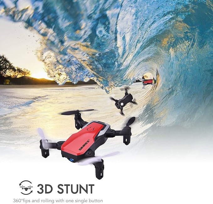 X300C Mini Drone with Camera 720P HD FPV, RC Quadcopter Foldable Drone With Altitude Hold, 3D Flip, Headless Mode, Gravity Control and 2 Batteries, Gifts for Kids, Adults, Beginner (Red)