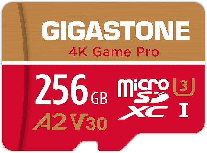 [5-Yrs Free Data Recovery] Gigastone 256GB Micro SD Card, 4K Game Pro, MicroSDXC Memory Card for Nintendo-Switch, GoPro, Action Camera, DJI, UHD Video, R/W up to 100/60MB/s, UHS-I U3 A2 V30 C10