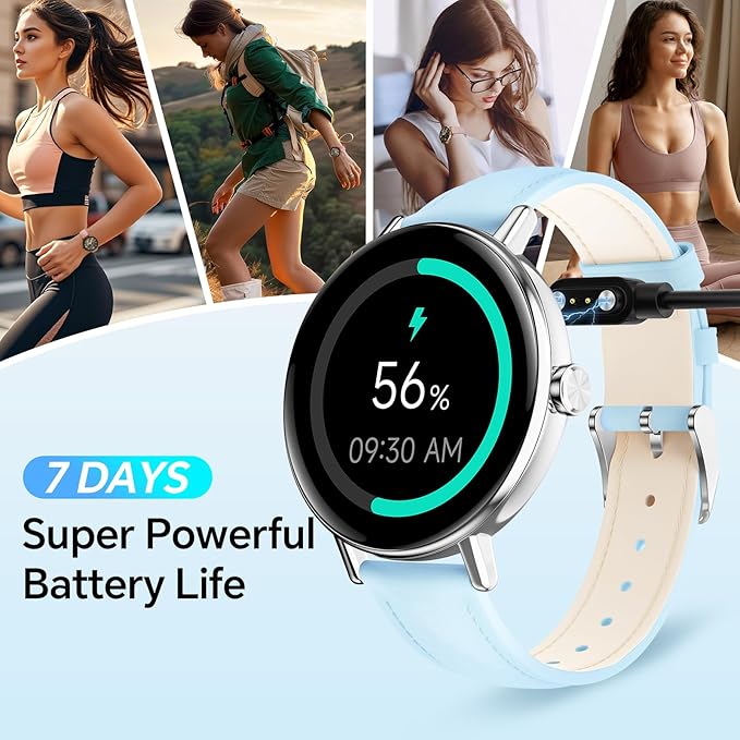 Smart Watches for Men/Womem,1.27" HD Fitness Watch Answer/Make Call, Heart Rate/Sleep/SpO2，Round Smart Watch for iPhone/Samsung/Android,IP68 Waterproof，110+ Sport Mode-Blue(2 Bands)