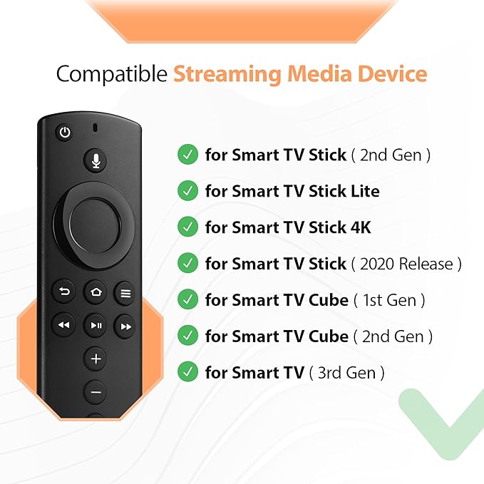 Voice Remote Control (2nd Gen) Fit for Fires-AMZ-Smart TVs Stick/TV Cube/Lite/4K, Smart TVs (3rd Gen), Not for Insignia-Toshiba-Pioneer Smart TV