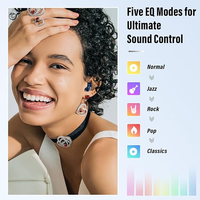 Sleep Earbuds Bluetooth 5.4 Smart Touch Screen in Ear Ear Buds, 48H Mini Sleep Headphones Small Design for Side Sleepers, Clear Calls, 5 EQ Modes, IPX7 Waterproof Earphones, Deep Blue Earbuds