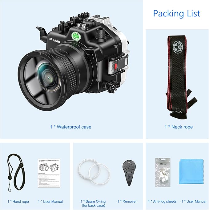 Sea frogs Waterproof Camera Housing Compatible with Sony A7M4 28-70MM IPX8 40m/130ft Maximum Diving Depth Underwater Camera Case A7 IV for Diving, Surfing, Rowing, Skiing A7-4
