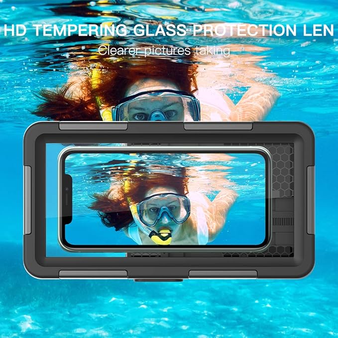 Waterproof Underwater Snorkeling Diving Phone Case for iPhone 16/15/14/13/12/11 Pro Max Mini and Galaxy S25/S24/S23/S22/S21 Ultra Plus Professional [15m/50ft] Photo Video Cover (SG Black)