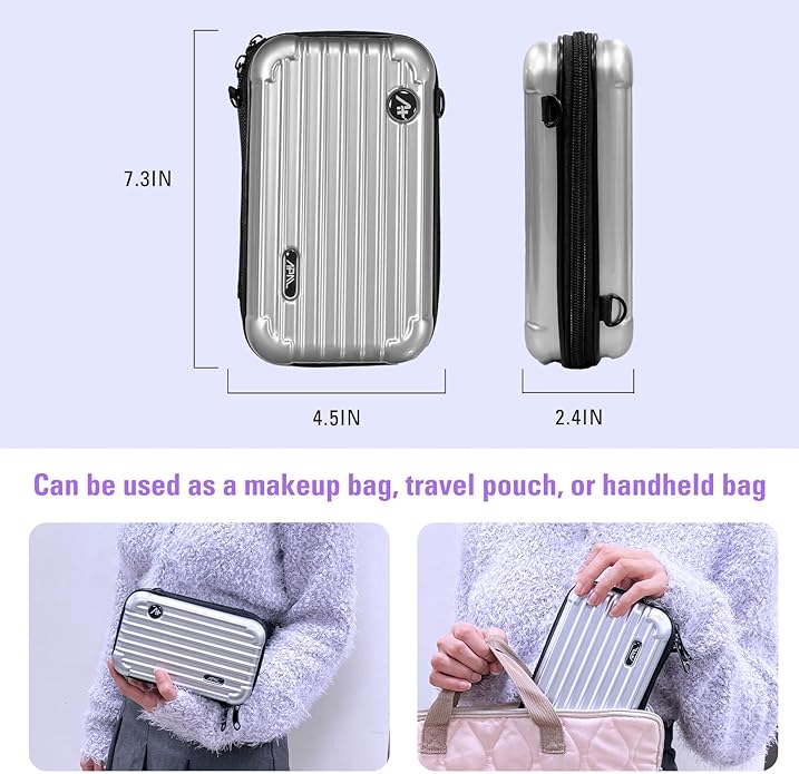 [APAL] Electronic Gadget Organizer, Anti-shock EVA Protection Carry Bag/Pouch for Power Bank, Cable, Hard DriveB. Personal Cosmetics, Toiletry Travel, Trendy Cross-body Bag.