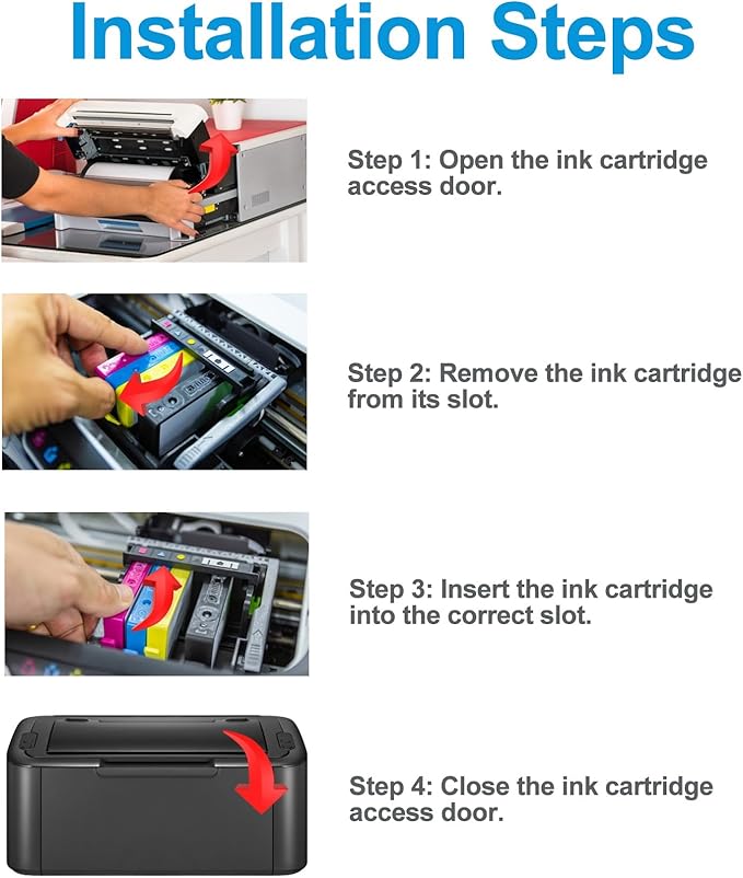 936e Ink Cartridges Combo Pack Replacement for HP 936 936XL for OfficeJet 9122e; Pro 9120e 9120 9125e 9125 9128e 9135e 9135 9110b 9120b 9130b 9130; Pro Wide Format 9730e 9730 Printers KCMY 4-Pack