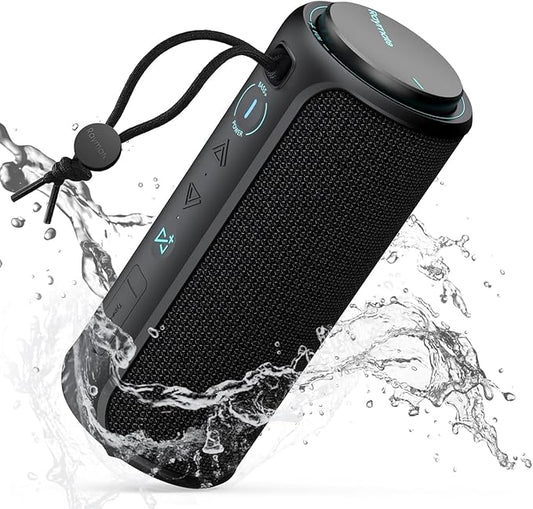Raymate Bluetooth Speaker, IPX7 Waterproof, 30W Stereo with Deep Bass, Wireless Blue Tooth 5.3, 100Ft Range TWS Pairing, 15H Playtime, Portable Speakers with Lanyard for Party Beach Travel Gift