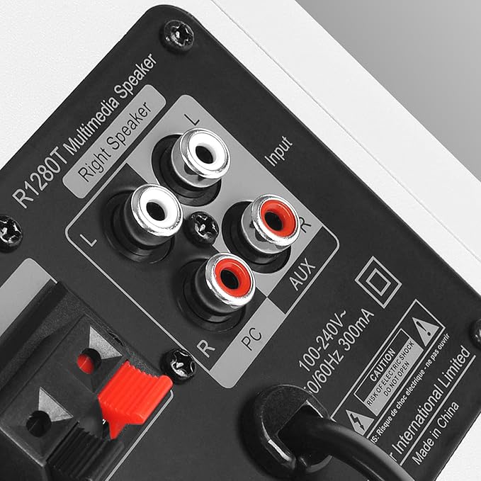 Edifier R1280T Powered Bookshelf Speakers - 2.0 Active Near Field Studio Monitor Speaker - White Enclosure - 42 Watts RMS