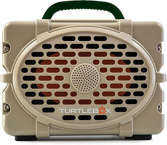 Turtlebox Original Gen 3: Portable Outdoor Bluetooth Speaker – Ultra-Loud (120dB), Waterproof (IP67), Rugged, Impact-Resistant, 3-Day Battery | Party Mode: Unlimited Pairing Stereo, Tan/Dark Green
