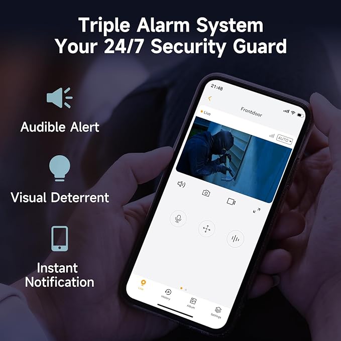 ARENTI Security Camera Outdoor Wired, 24/7 Recording Surveillance Camera for Home Security, 5GHz/2.4GHz WiFi, Regular Patrol, 2K 4MP Resolution, 360° PTZ Motion Tracking(OP1)