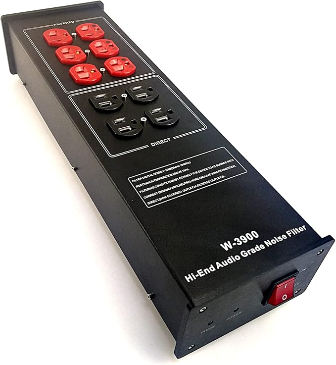 AC Power Filter Power Conditioner - WAudio AC Power Purifier with Surge Protector, Black