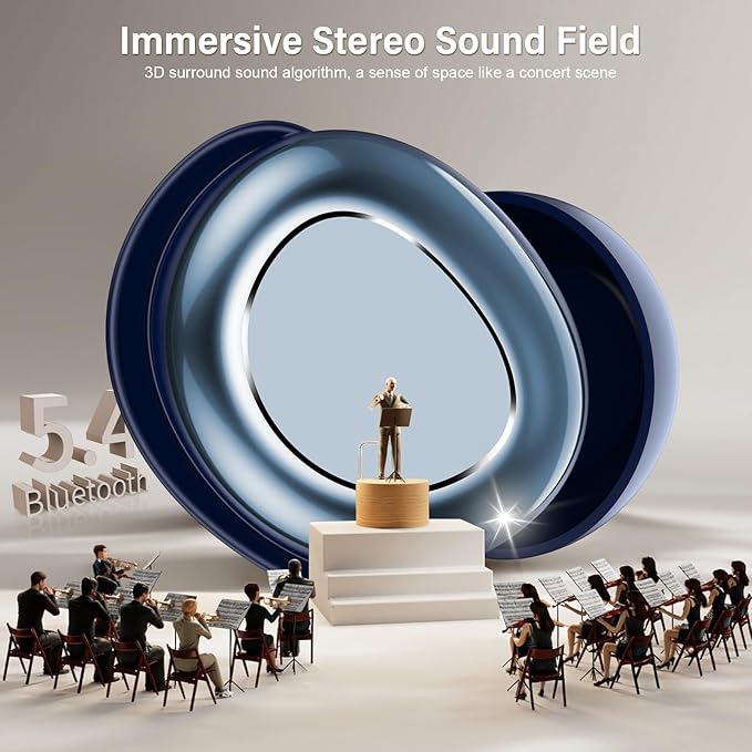 Sleep Earbuds Bluetooth 5.4 in Ear Touch Screen Sleep Headphones, Small Design Mini Sleep Earbuds for Side Sleepers with Sleep Mode, 48H Playtime Sleep Earphones Clear Calls, 5 EQ Modes, Blue