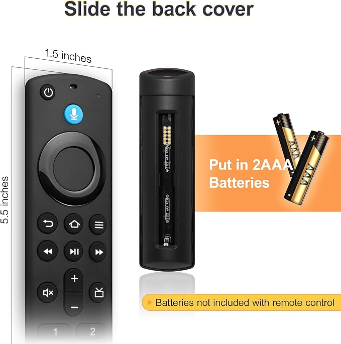 Voice Remote Control Fit for All Fireseries TV Cube/Stick, Compatible with Stick (2nd/3rd Gen)/Lite/HD, Stick 4K/4KMax (1st/2nd Gen), and for All Insignia-Toshiba-Pioneer-Omni QLED Series