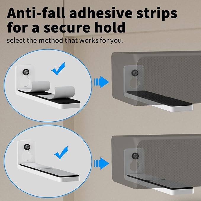 suptek Universal Soundbar Wall Mount Shelf – Wall Mount Bracket for Sony, Samsung, Vizio, LG, Sonos Sound Bars – Under TV Mounting, Space-Saving Design (SBR001GDLW)