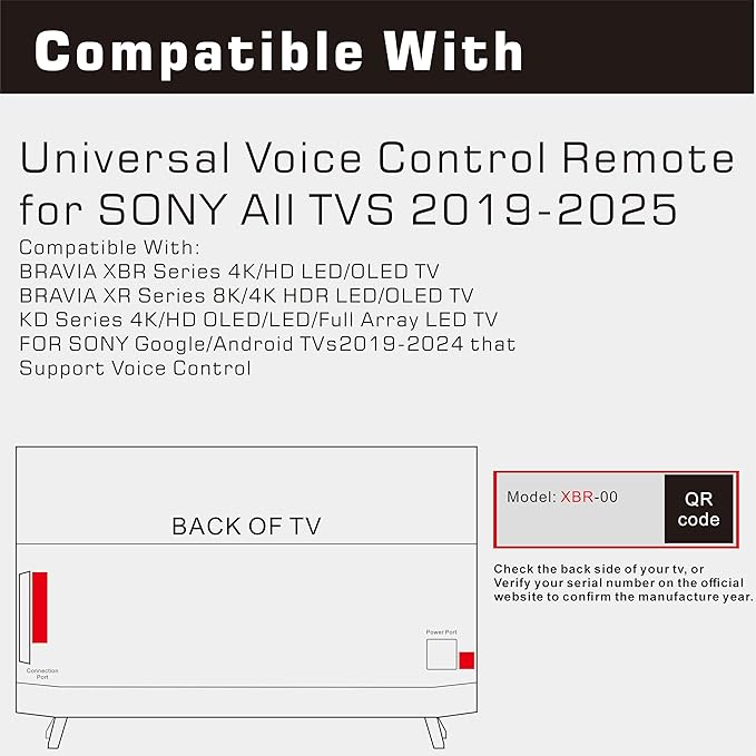 Voice Universal Remote Control for Sony Bravia TV Remote Control for Sony Smart TV Bravia All Series Controller 2019-2025 All Voice Remote RMF-TX310U