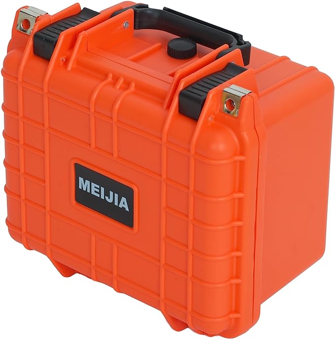 MEIJIA Portable All Weather IP67 Waterproof Camera Case,hard case with Customizable Fit Foam,Fit Use of Drones,Camera,Equipments,10.62 x9.68x6.87inches(Orange)