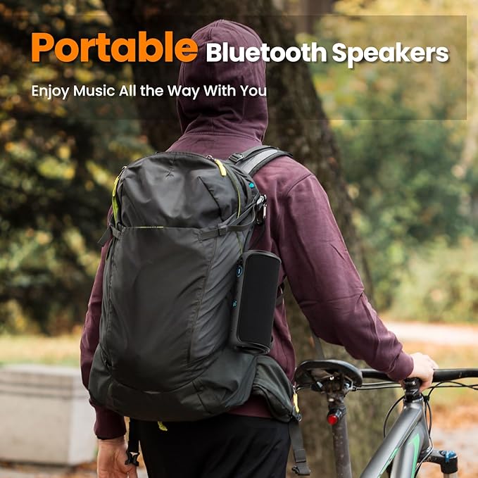 Raymate Bluetooth Speaker, IPX7 Waterproof, 30W Stereo with Deep Bass, Wireless Blue Tooth 5.3, 100Ft Range TWS Pairing, 15H Playtime, Portable Speakers with Lanyard for Party Beach Travel Gift