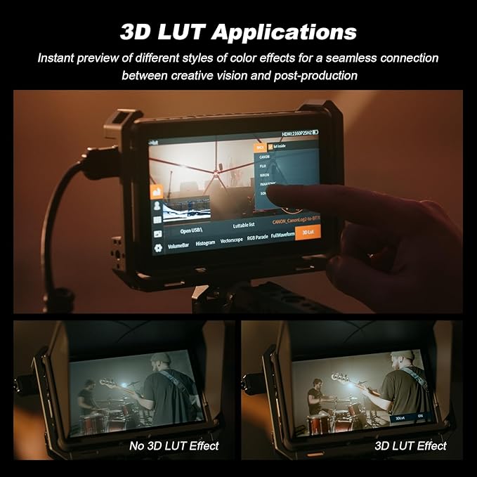 VILTROX DC-X2 6" Camera Field Monitors DCX2 for DSLR Touchscreen External Monitor 4k 2000nits X2 Monitor for Sony Canon Nikon 3D LUT 1920x1080 IPS with Sunshield 2200 MAh Battery