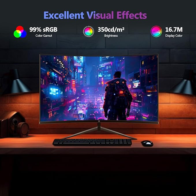 Z-Edge 27 inch Curved Gaming Monitor, FHD 1080P 200Hz 165Hz 144Hz Curved 1500R PC Monitor, MPRT 1ms Monitor, 350nits, 16.7M Colors, UG27 Frameless Bezel, 1X DP 1.4 Ports and 1X HDMI 2.1 Ports