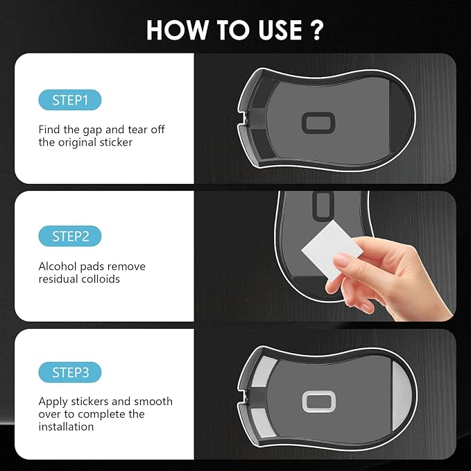 2 Pack Essential Wired Gaming Mouse Feet Sliding Stickers, Mice Glass Skates Pad, Replacement Glide Stickers for Smooth Control and Precision on Any Gaming Surface (Glide Mice Skates, PTFE)