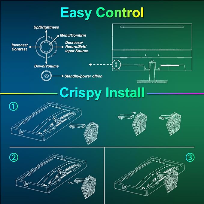 SANSUI Curved Monitor 27 inch 100Hz USB Type-C Computer Monitor with Speakers Built in丨FHD 1080p丨HDR丨110% sRGB丨1500R丨VESA Compatible,for Tablet,Desktop,Laptop and PC Work Gaming