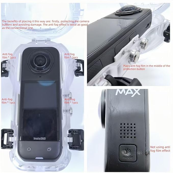 Waterproof Case for Insta360 X5 Underwater Dive Case，for Insta 360 X5 Accessories (60M)