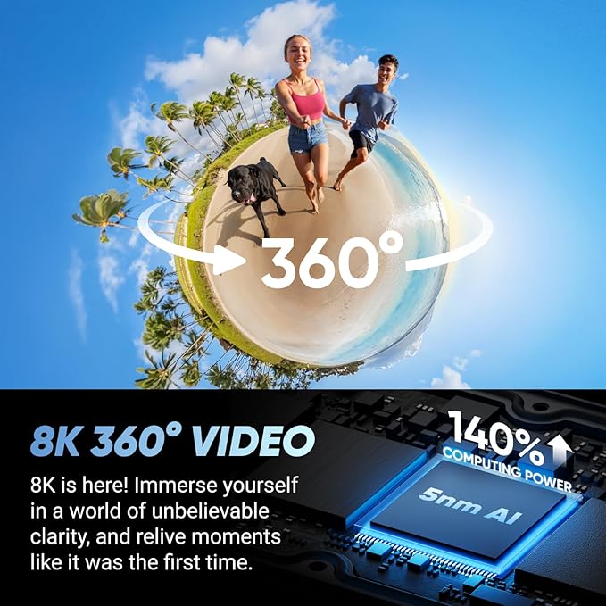 Insta360 X4 Endurance Bundle - 8K Waterproof 360 Action Camera, 4K Wide-Angle Video, Invisible Selfie Stick, Removable Lens Guards, 135 Min Battery Life, AI Editing, Stabilization, for Sports, Travel