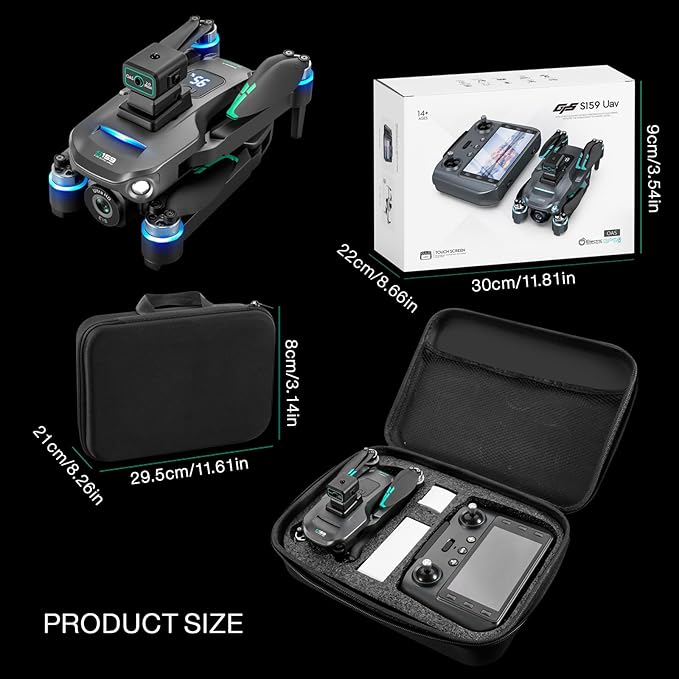 Drones with Camera for Adults 4K, GPS UHD Drone, 5G Remote Controller with Screen, One Key Return, Dual Camere, 3rd Gear Speed, Optical Flow Mode and Obstacle Avoidance, Drone for Beginners (Black)