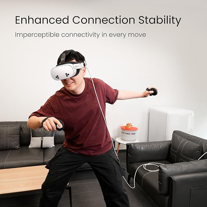 KIWI design 10FT Link Cable Compatible with Oculus/Meta Quest 3S Accessories, and Quest 3/2/Pro/Pico 4, USB3.0 Link Cable with 5Gbps Super Speed