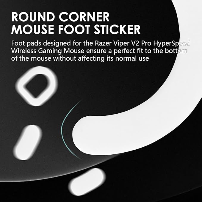 2 Pack V2 Pro Wireless Gaming Mouse Feet Sliding Stickers, Mice Glass Skates Pad, Replacement Glide Stickers for Smooth Control and Precision on Any Gaming Surface (Glide Mice Skates, PTFE)