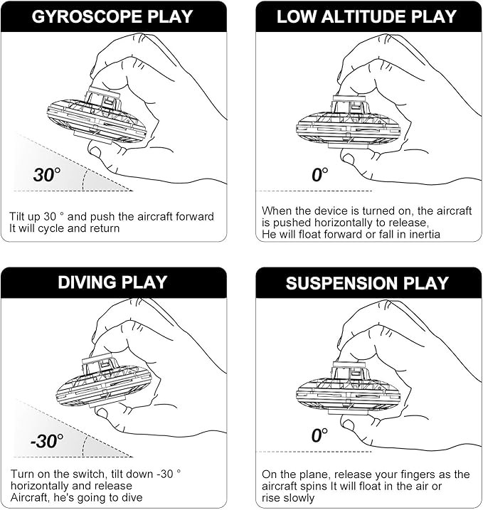 FLYNOVA Hand Operated Mini Drones,UFO Magic Flying Orb Ball Toys with Lights,Hover Boomerang Flying Spinner,Christmas Birthday Gifts for 6 7 8 9 10 11+ Boys Girls Teen,Kids Adults Indoor Outdoor Toys