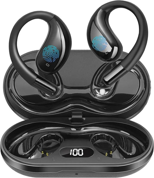 AI Translation Earbuds Real Time, 3-in-1 Translator Earbuds 164 Languages & Accents, Audifonos Traductores Inglés Español,Open Ear Wireless Headphones with Charging Case fit iOS & Android，Black