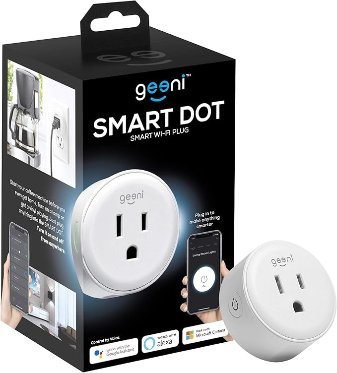 Geeni Dot Smart Plug with 2.4GHz WiFi Connectivity – 1-Pack Compact, Fire-Resistant Smart Outlet Plugs with Schedule & Timer – No Hub Needed, Supports Alexa & Google