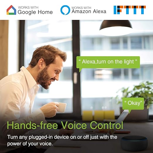 GHome Smart Plug Mini, WiFi Smart Outlet Plug Compatible with Alexa and Google Home, Timer Outlet with APP Control, Smart Plugs Only Supports 2.4GHz Network, No Hub Required, ETL FCC Listed, White