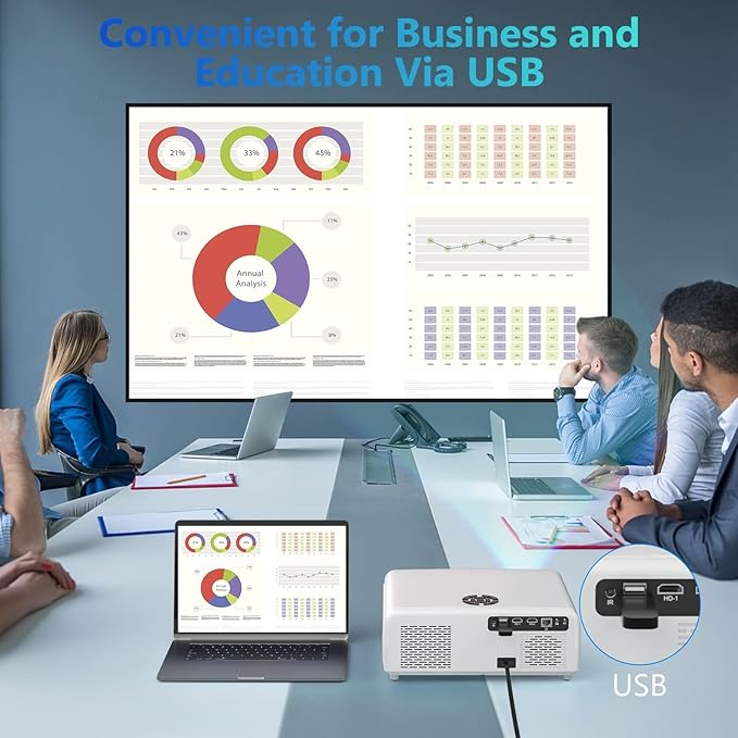 [ 2000 ANSI Auto Focus & Auto Keystone ] Smart 4K Outdoor Projector with WiFi and Bluetooth,4K Movie Projector, 50% Zoom & 30W Speaker,Dust-Proof,Home Theater Projector 4K+ for Phone/TV Stick/PC